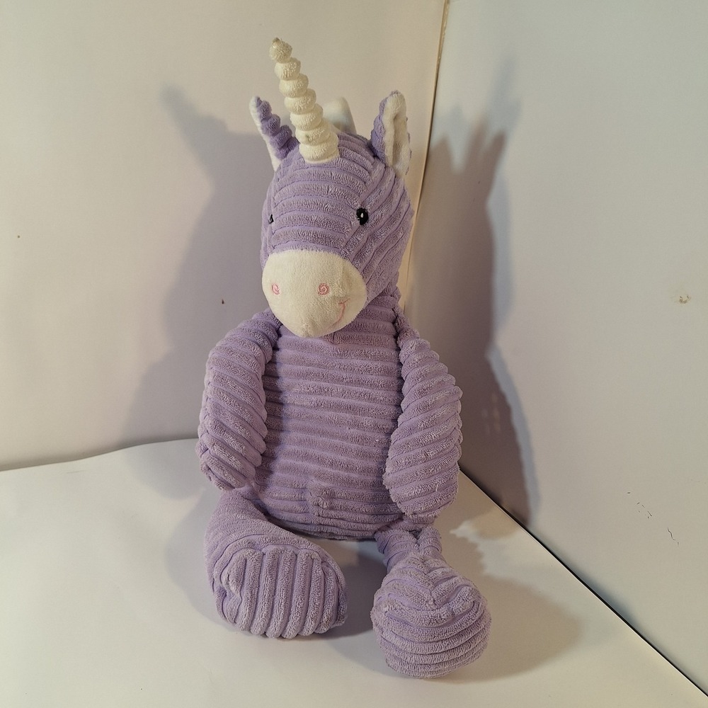 UNIPAK Kordy Unicorn Purple White 21" Plush Stuffed Animal Corduroy Velvet‎